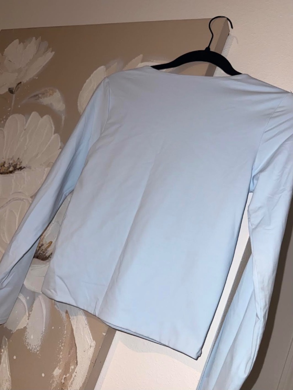 Soft Baby Blue Long Sleeve Tee Women’s Casual Shirt - Picture 2 of 4
